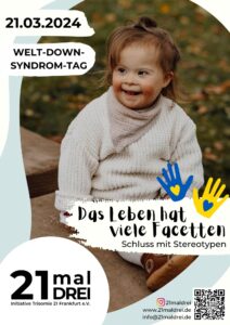 Bild von Poster mit Kind mit Down-Syndrom zum Welt-Down-Syndrom-Tag 2024