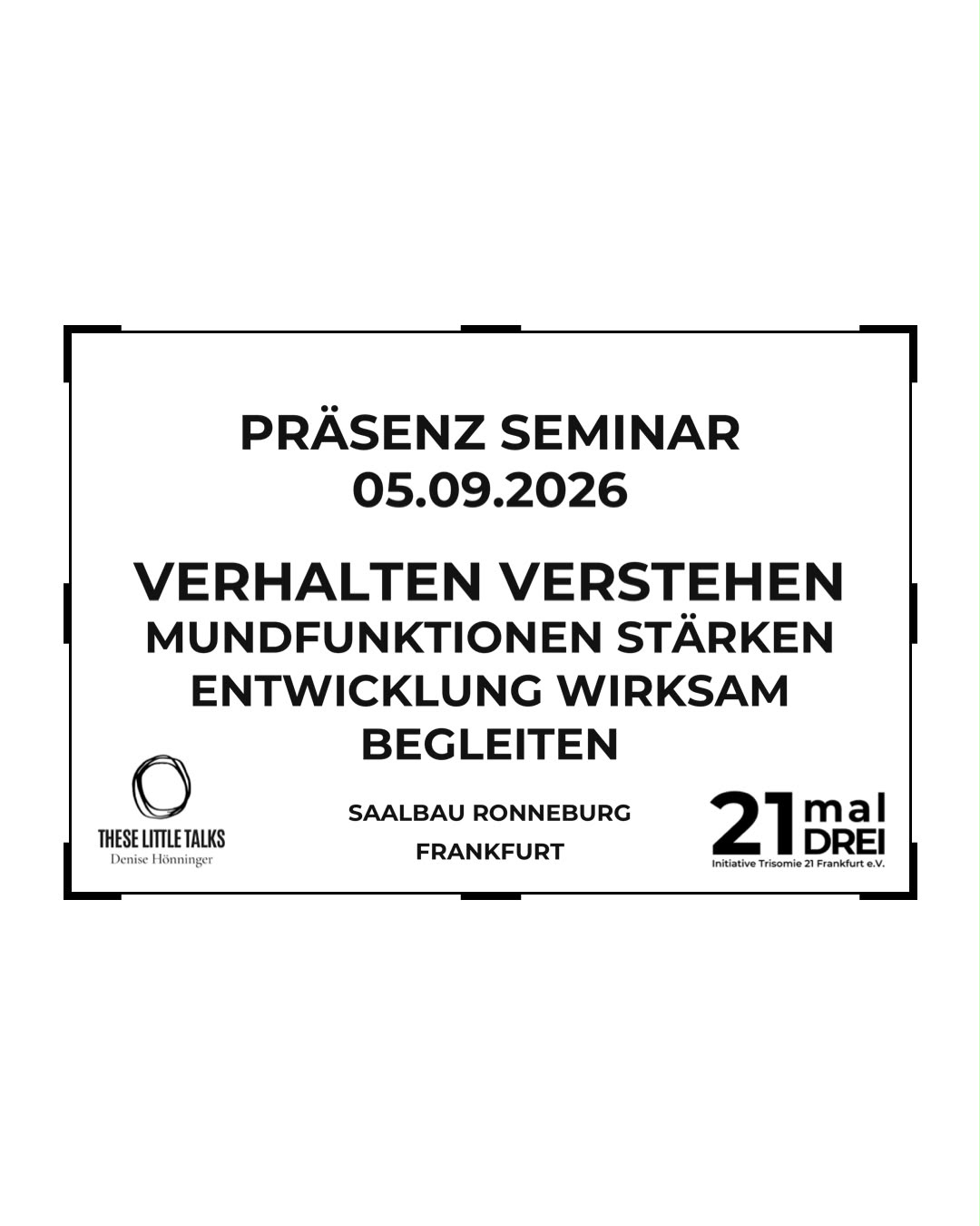 Präsenz Seminar mit Denise Hönninger