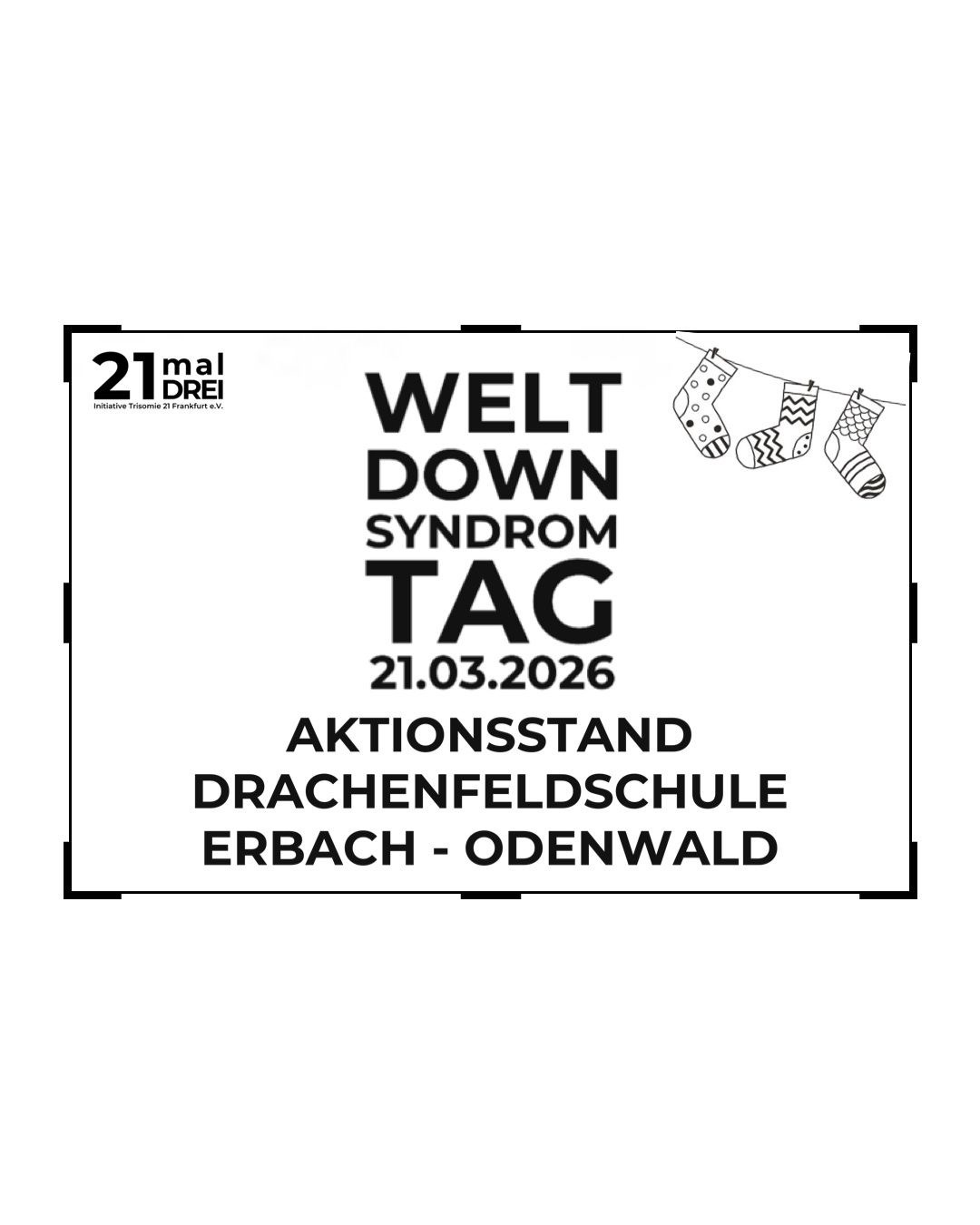 Welt-Down-Syndrom-Tag 2026: Aktionsstand Drachenfeldschule Erbach - Odenwald